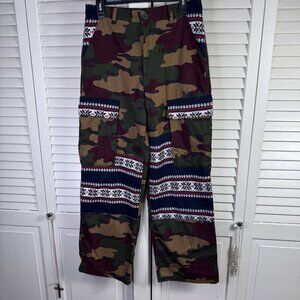 Urban Outfitters size 6 Wide Leg cargo camo Mountaineering Pants streetwear